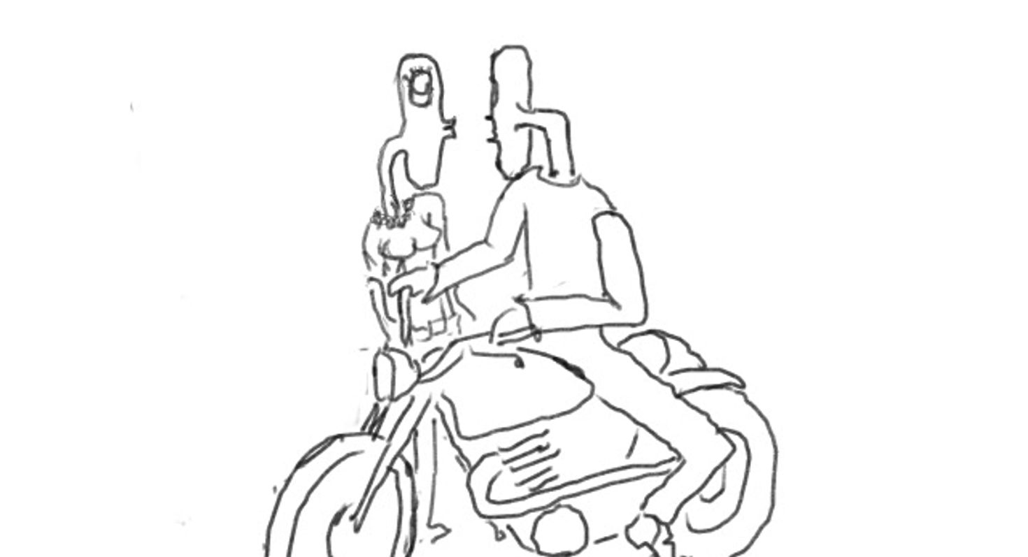 Flat head rubber neck biker